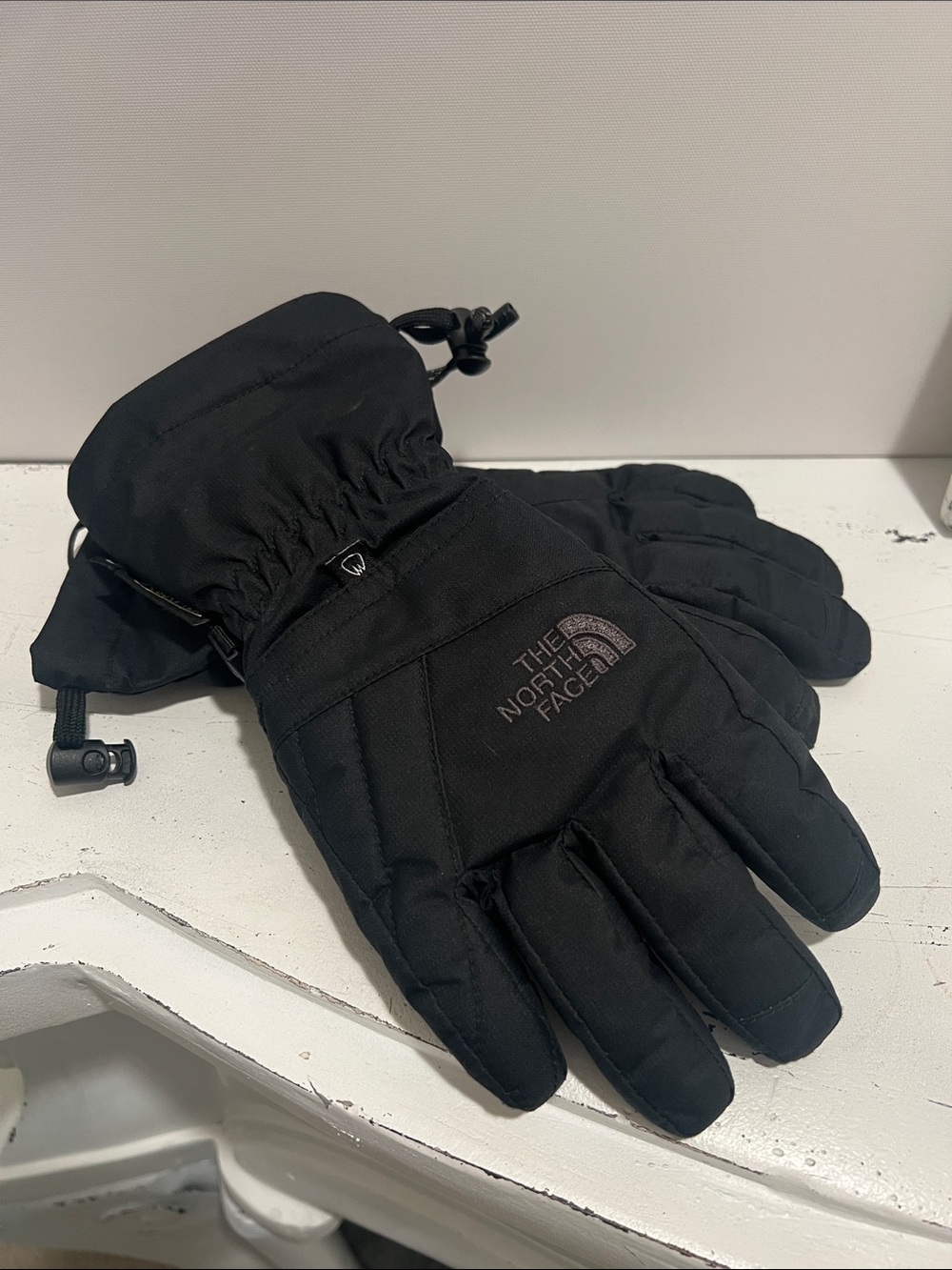 Unisex M Youth The North Face Black Insulated Ski Gloves with Wrist Cinch